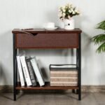 Stalelis su lentyna 61 x 28 5 x 61 cm metalinis (Ruda)