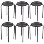 6 vintažinio dizaino metalinės kėdės (Juoda)