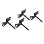 Saulės šviestuvų rinkinys su LED atsparus vandeniui (Juoda)