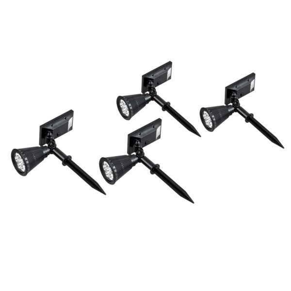 Saulės šviestuvų rinkinys su LED atsparus vandeniui (Juoda)