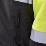 Gerai matoma vėjui ir vandeniui atspari apsauginė darbo striukė (Geltona)
