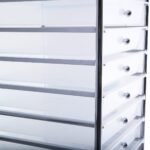 Daugiafunkcinis mobilus vežimėlis su 10 stalčių (Skaidri)