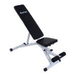 Reguliuojamas treniruočių suoliukas su kojų atrama (Juoda)