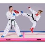 Pripučiama gimnastikos takas 300x100x10 cm (Rožinė)