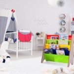 Vaikiška keturių skyrių knygų ir žaislų lentyna (Natūrali)