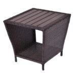 Sodo bistro stalas su lentyna 50x50x48 cm (Ruda)