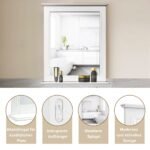 Stačiakampis vonios veidrodis su lentynėle (Balta)