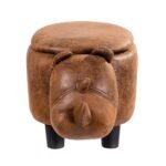 Vaikiškas pufas-arkliukas su daiktadėže ir dangčiu (Ruda)