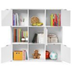 9 skyrių su durelėmis talpinimo organizatorius (Balta)