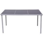 7 vietų lauko sodo baldų komplektas su metaliniu rėmu (Pilka)