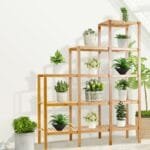 5 pakopų bambukinė lentyna (Natūrali)