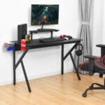 Ergonomiškas žaidimų kompiuterio stalas (Juoda)