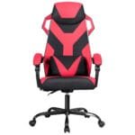 Ergonomiška žaidimų ir biuro kėdė su reguliuojamu atlošu (Raudona)