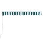 Tiesaus kampo markizė balkonui ir terasai 3 m x 2 5 m (Žalia ir balta)