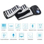 Nešiojamas 88 klavišų sulankstomas pianinas (Juoda ir balta)