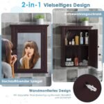 Vonios veidrodinė spintelė su reguliuojama lentyna (Ruda)