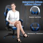 Ergonomiška žaidimų kėdė su reguliuojama nugaros atrama (Mėlyna)