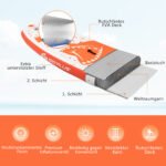 Pripučiama irklentė su vienu irklu 335 cm (Oranžinė ir balta)