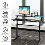 Reguliuojamo aukščio stalas su monitoriaus laikikliu (Ruda)