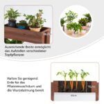3 pakopų medinė gėlių lentyna (Ruda)