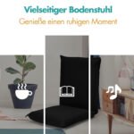 Reguliuojamas grindų fotelis sėdėjimui skaitymui ir žaidimams (Juoda)