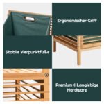 Sulankstomas bambukinis 2 lentynų stovas (Natūrali)