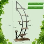 7 pakopų metalinis augalų stovas (Juoda)