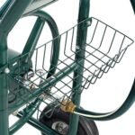 Metalinė sodo žarnos ritė su krepšiu (Žalia)