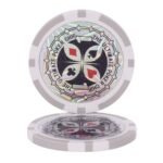 Profesionalus pokerio rinkinys su 300 lazerinių žetonų ir aliuminio lagaminu (Sidabrinė)