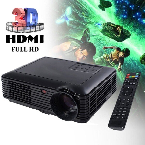 LED projektorius namų kinui su 2600 liumenų (Juoda)