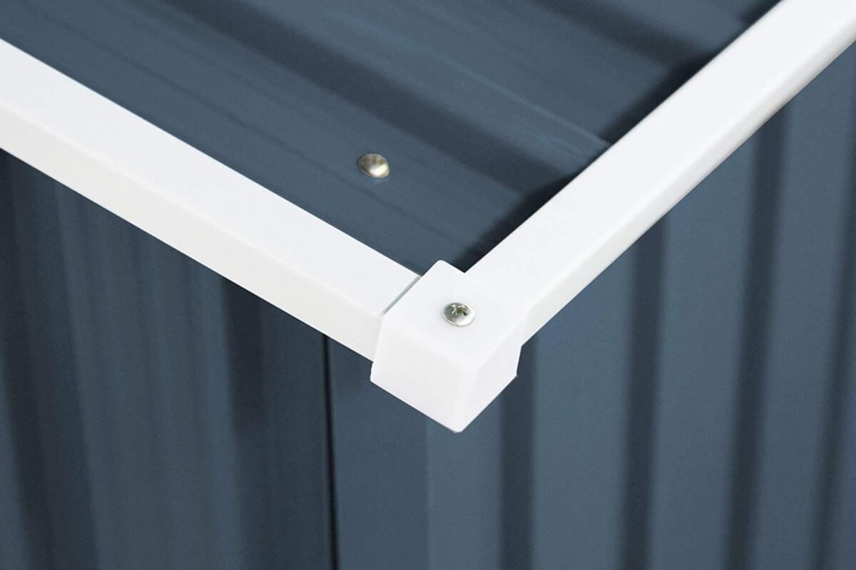 Sodo namelis su metaliniu pamatu 213x127x185 cm (Tamsiai pilka)