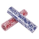 Profesionalus pokerio rinkinys aliuminio dėkle su 300 lazerinių žetonų (Juoda)