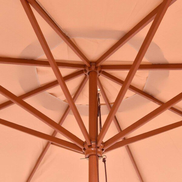Aštuonkampis konsolinis sodo skėtis Ø270 cm (Šviesiai ruda)