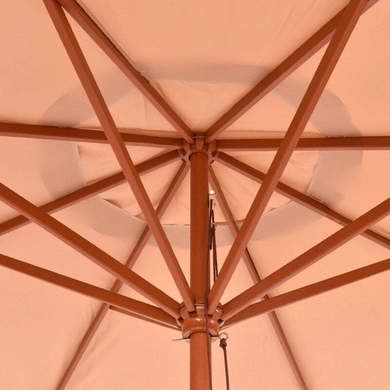 Aštuonkampis konsolinis sodo skėtis Ø270 cm (Šviesiai ruda)