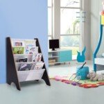 Vaikiška knygų ir žaislų lentyna su 4 skyriais (Kavos)