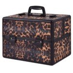 Profesionalus aliuminio kosmetikos lagaminas su išskleidžiamais stalčiais (Ruda)