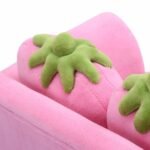 Vaikiška koralinio aksomo sofa su 2 pagalvėlėmis (Rožinė)