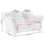 Dvivietė vaikiška sofa-fotelis su koralinio aksomo apmušalu (Mėlyna)