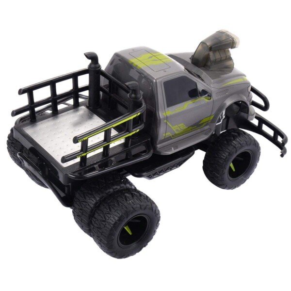 1:10 mastelio 4 kanalų elektrinis RC monstras sunkvežimis su priekiniu apšvietimu (Pilka)