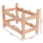 Medinė dviejų lygių sudedama vyno lentyna 8 buteliams (Natūrali)