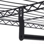 Reguliuojama metalinė drabužių spinta su kabykla 120 x 45 x 180 cm (Juoda)