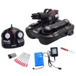 Nuotoliniu būdu valdomas amfibinis tankas su šaudymo funkcija tinkantis sausumai ir vandeniui (Juoda)