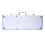 Profesionalus pokerio rinkinys su 500 lazerinių žetonų ir aliuminio lagaminu (Balta)