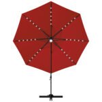 LED terasos skėtis nuo saulės 300 cm (Vyno raudona)
