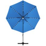 Laistomasis skėtis su LED apšvietimu ir šonine rankenėle (Mėlyna)