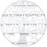 Apvalus 5 pakopų sieninis lentynų stovas (Balta)