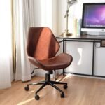Reguliuojamo aukščio biuro kėdė su ratukais (Ruda)