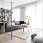 Profesionali šokio ir sporto stulpas 45 mm skersmens reguliuojamo aukščio (Sidabrinė)