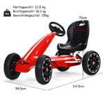 Vaikų kartingas su reguliuojama sėdyne ir pedalais (Raudona)