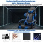 Ergonomiška žaidimų kėdė su reguliuojama nugaros atrama (Mėlyna)